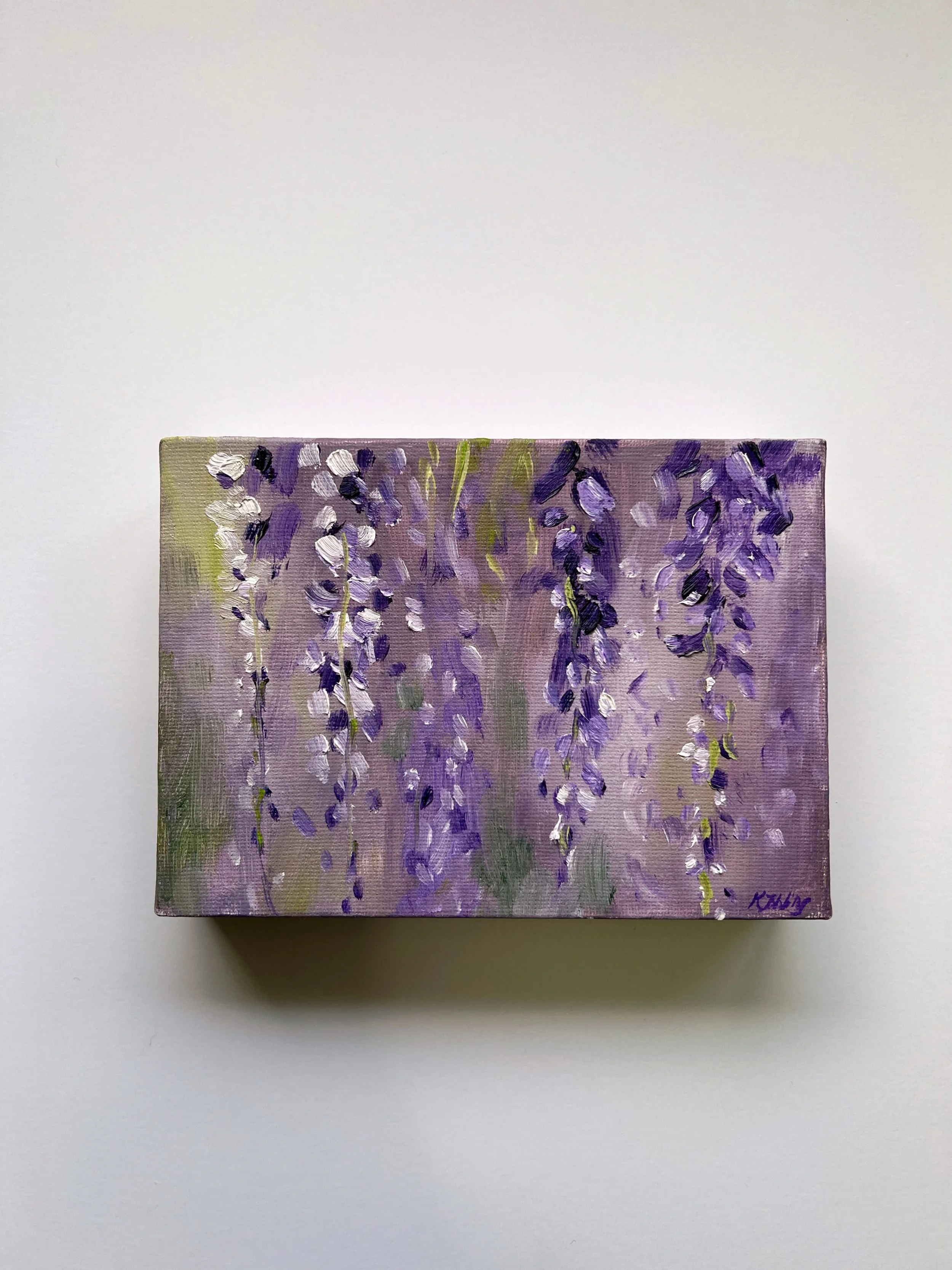 Wisteria Oil Painting 5x7"