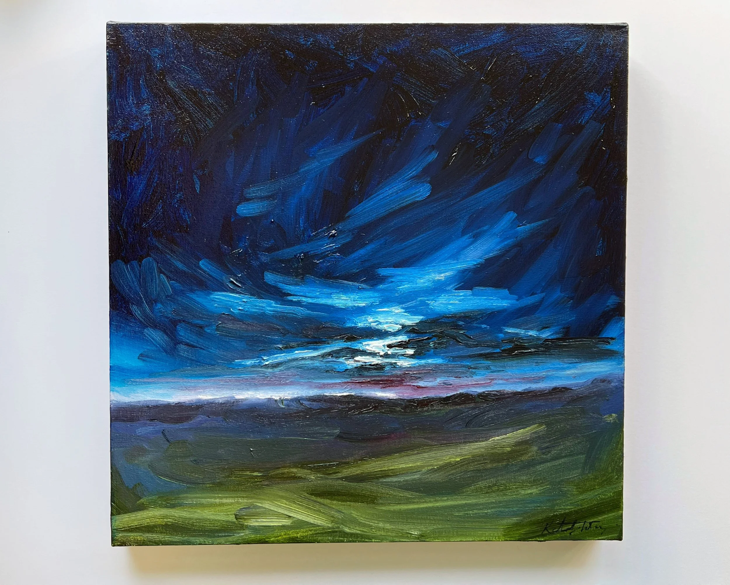 Textured Landscape Oil Painting 16x16"