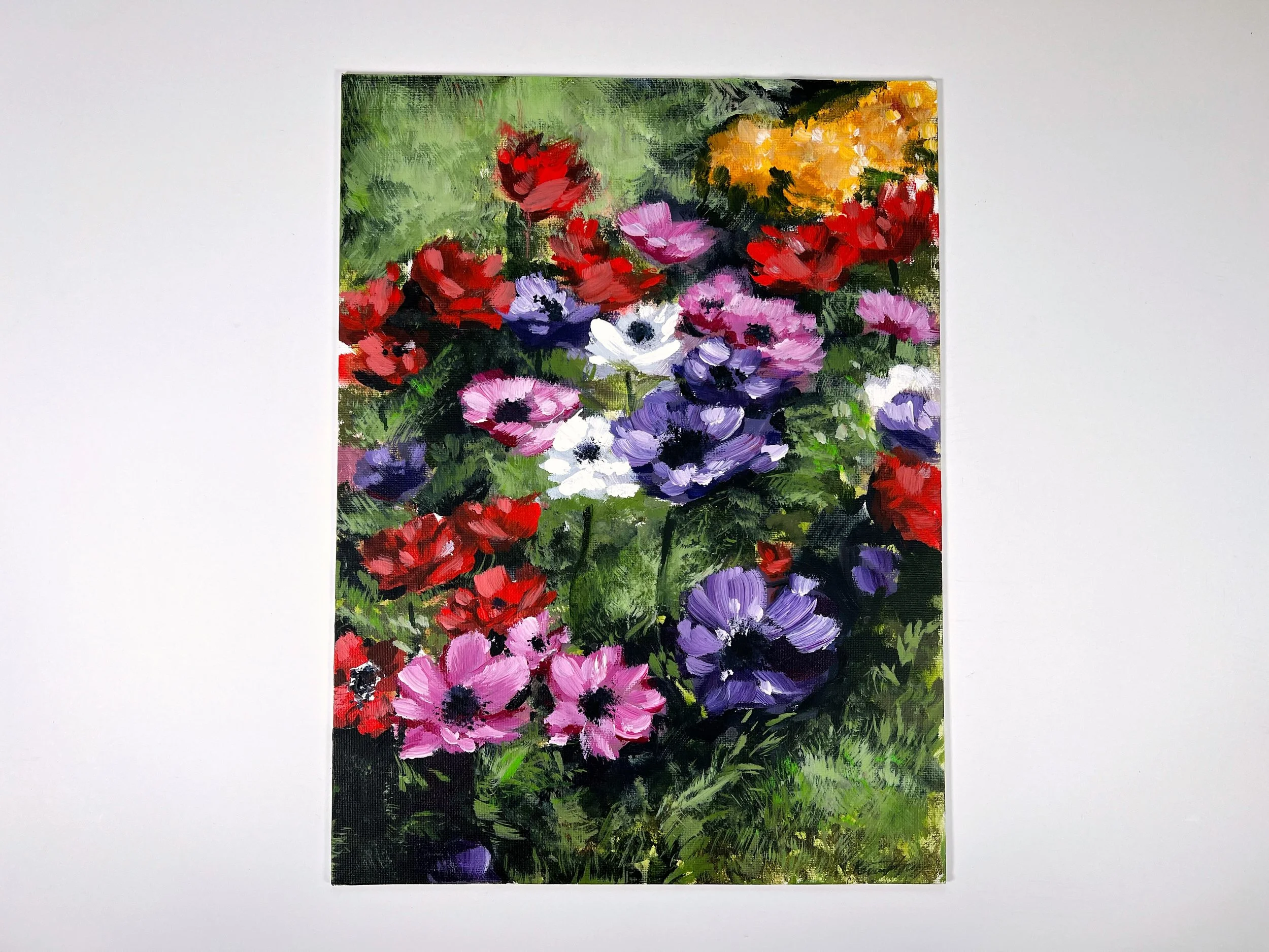 Field Of Flowers Acrylic on Canvas Board 12x16" - Tutorial Demo