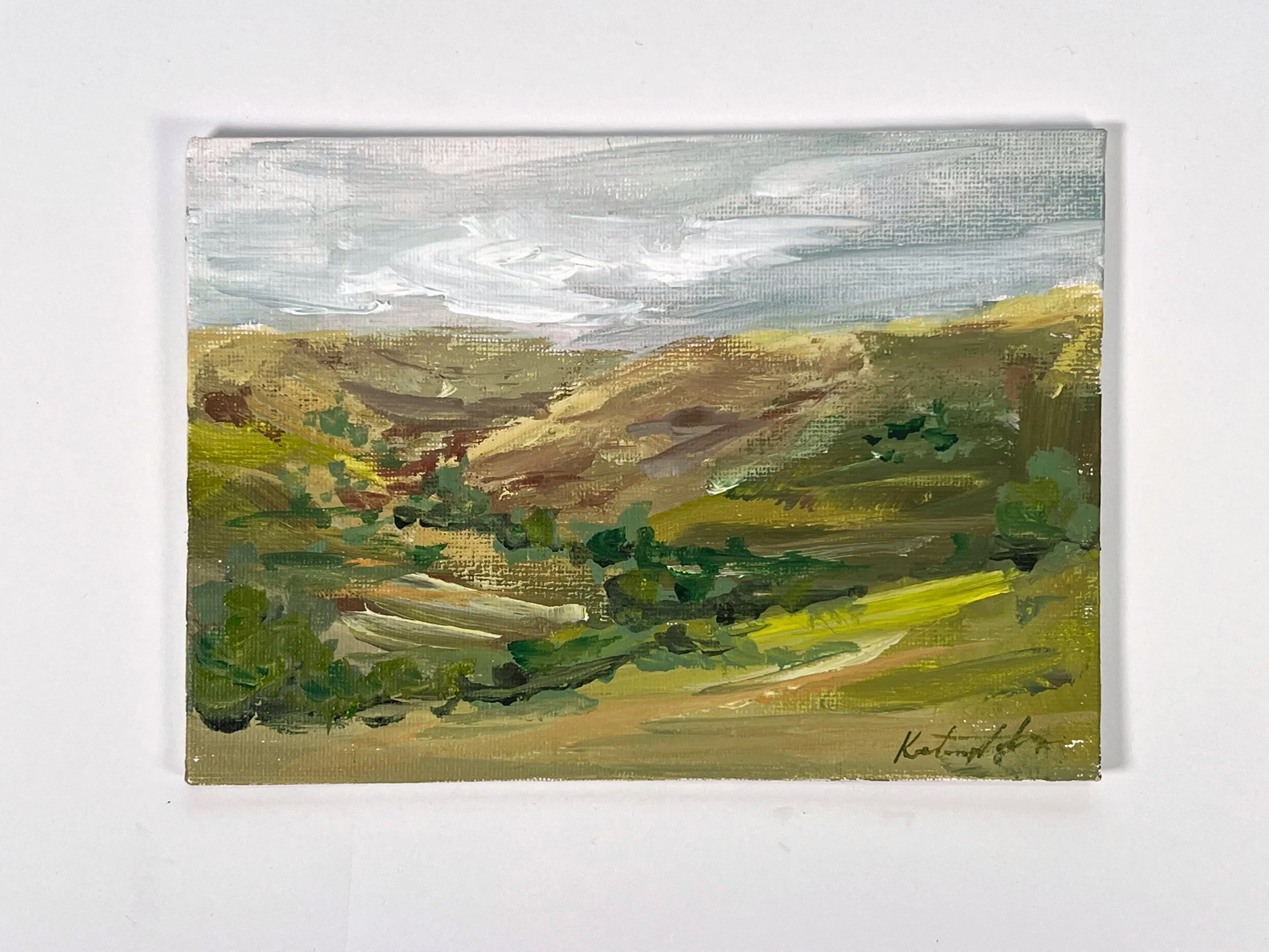 Welsh Countryside 5x7" on canvas board
