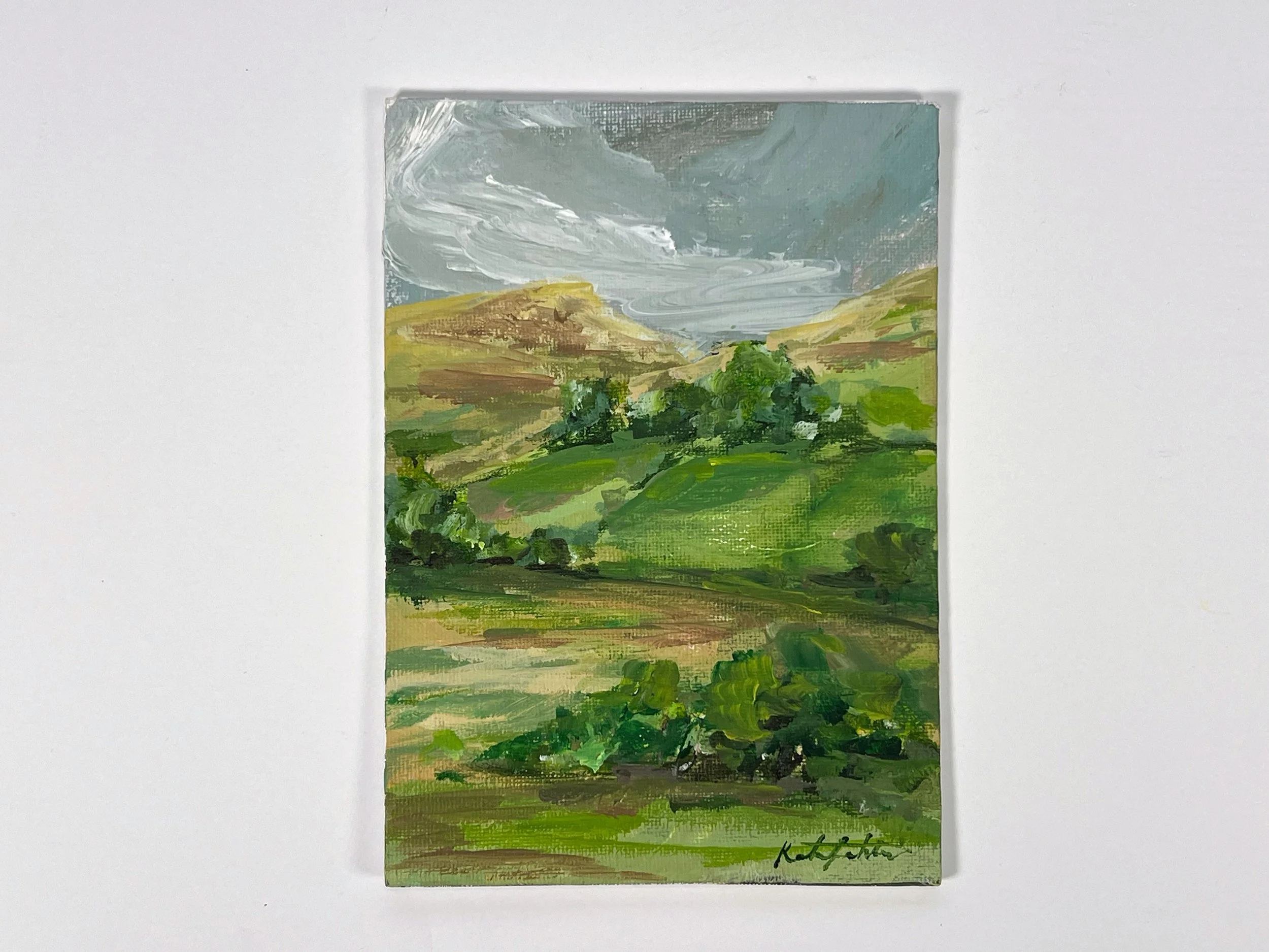 Welsh Countryside 5x7" on canvas board
