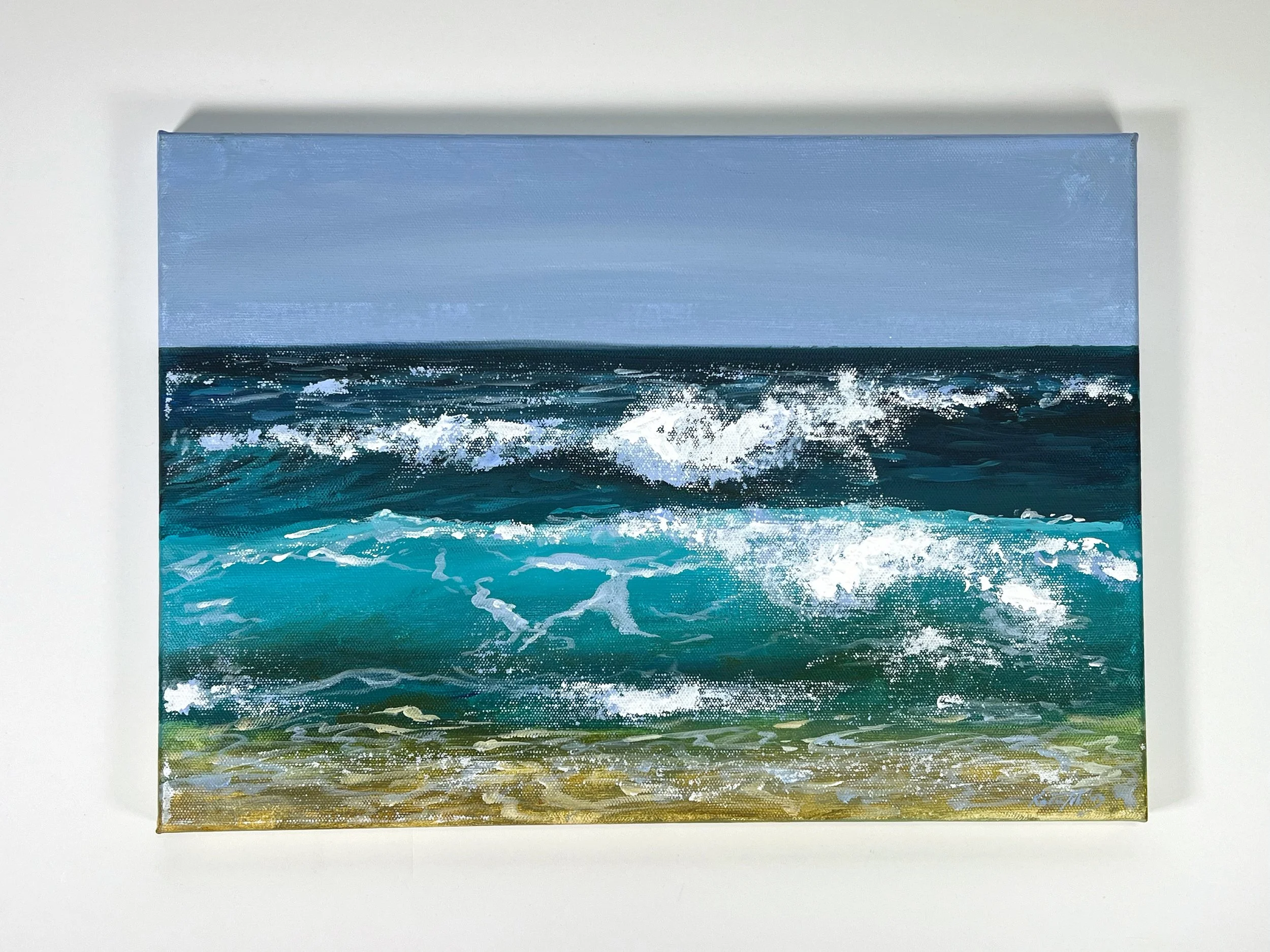 Breaking Waves Acrylic on canvas 12x16" - Tutorial Demo