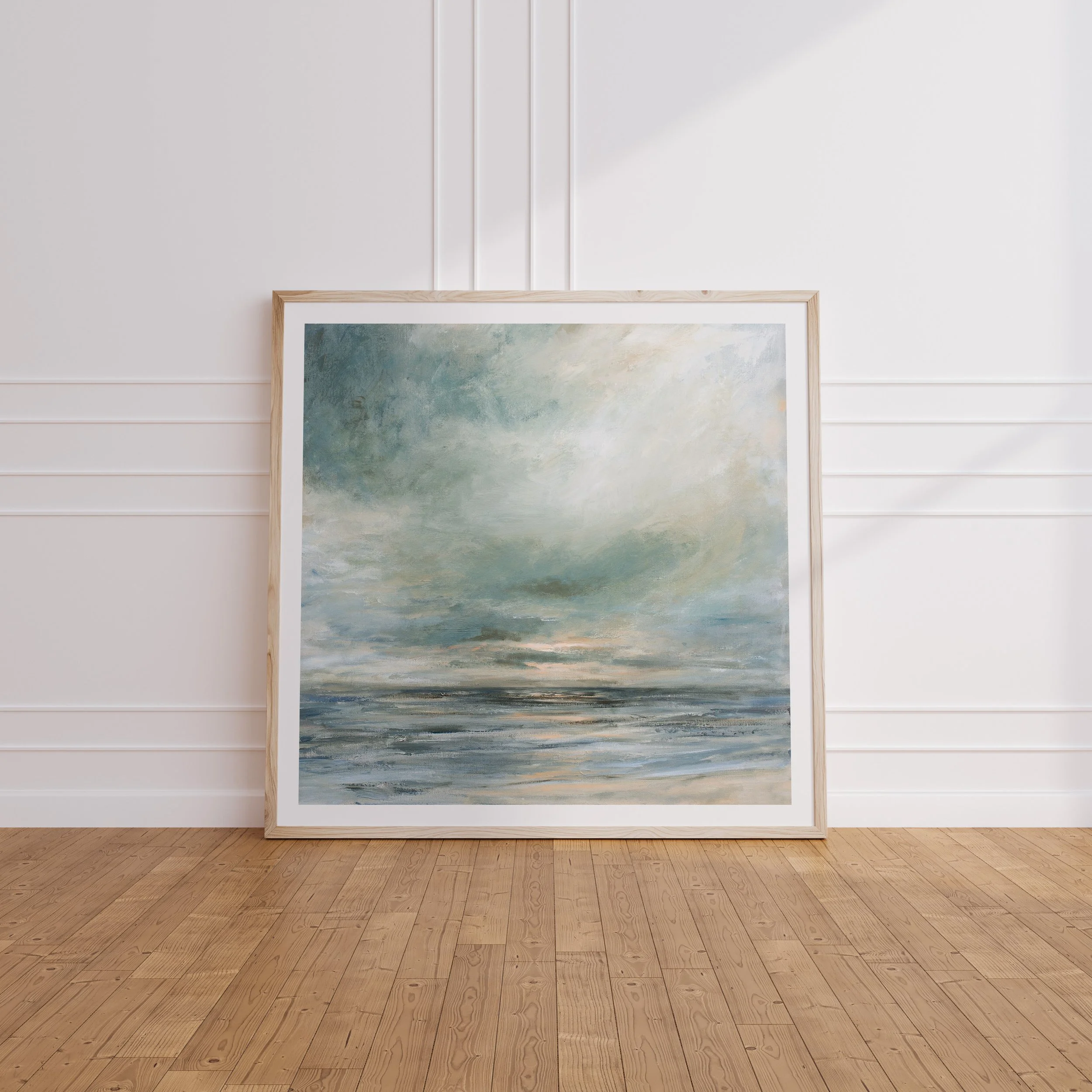 Ocean Print "Flint That Sparks" Seascape Painting, Coastal Wall Art by Katie Jobling