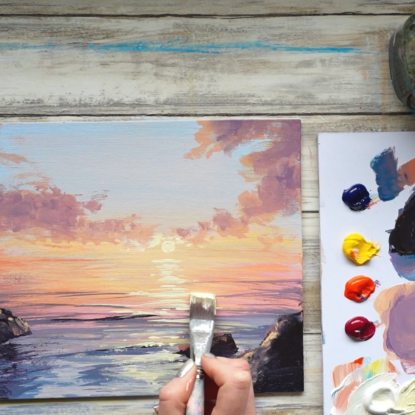 Paint a Sunset Ocean Scene: Step-by-Step Tutorial