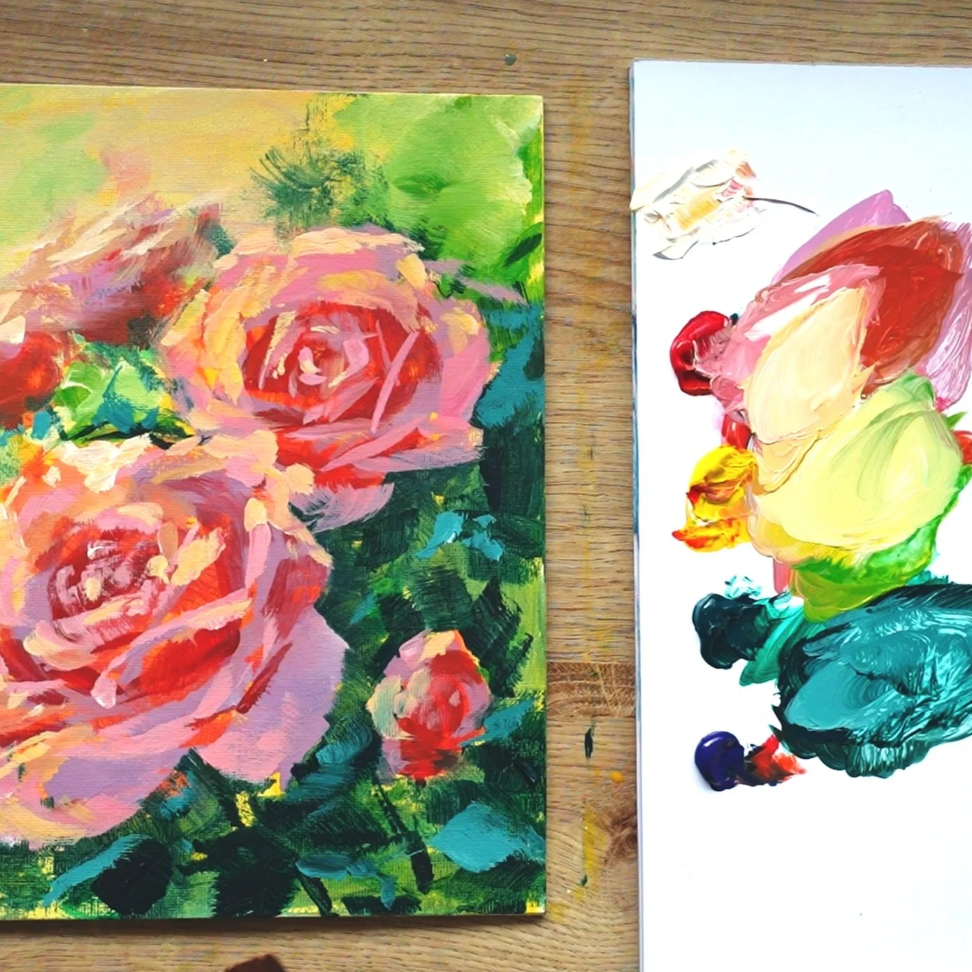 Painting Roses Made Easy 🌹 [Step-by-Step Acrylic Art Tutorial]