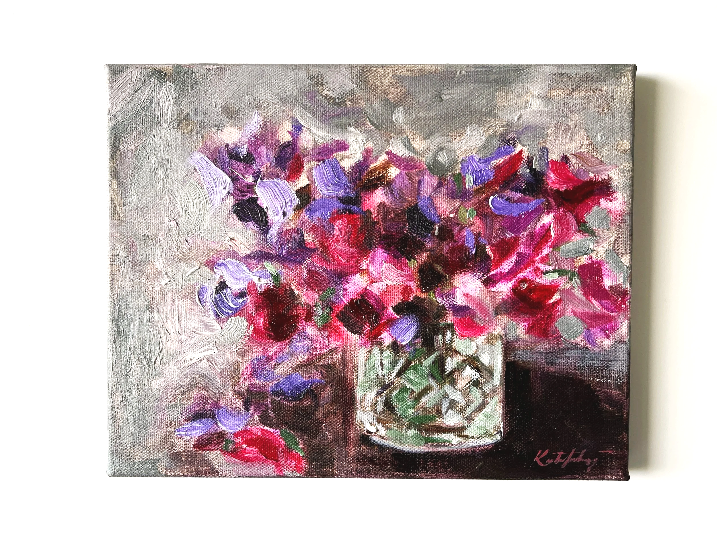 Still Life With Sweet Peas Study