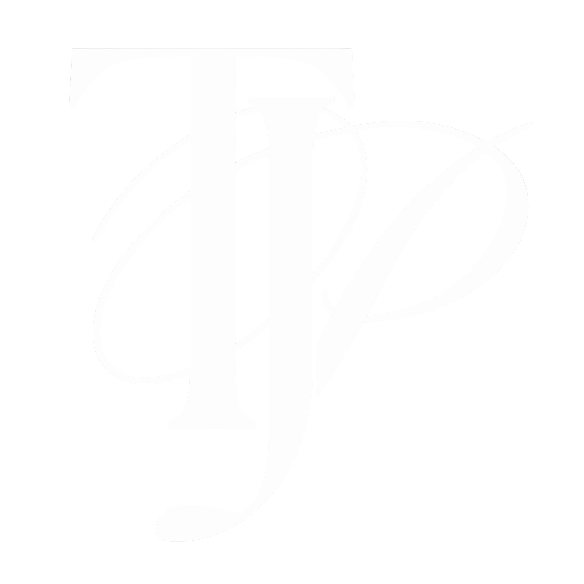 Elegant white monogram of the letters Y and P on a black background