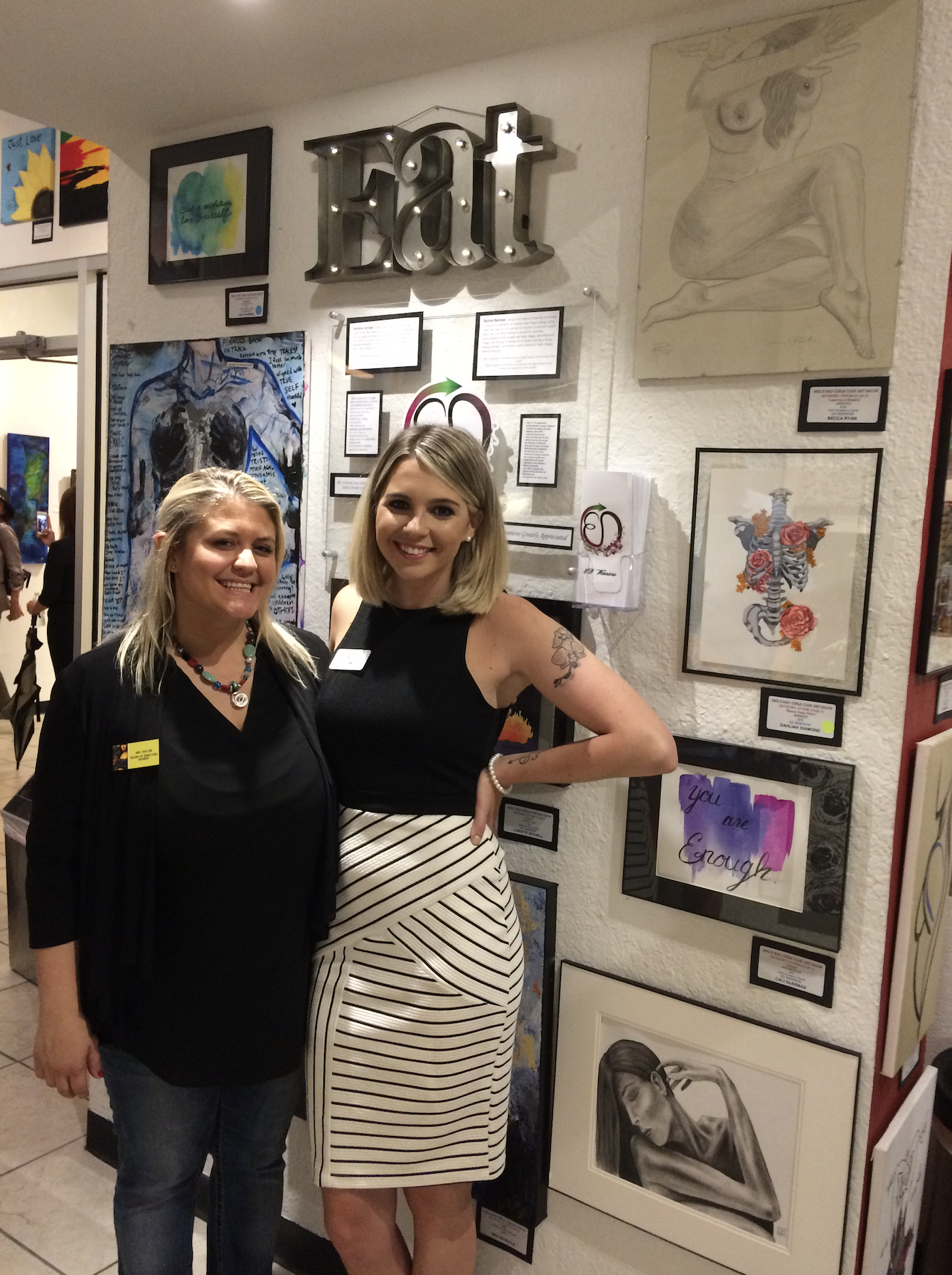 Mel Taylor, Founder of MBGC (left) and Belle Donnelly, Founder of EDW (right) at the 11th Annual Sensory Overload Art Show in Downtown Orlando, Florida.