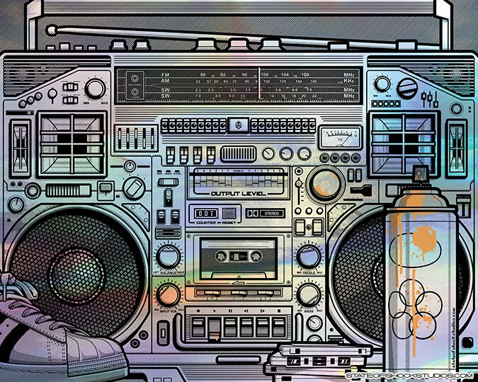 old_school_orange_foil_boombox_poster_darin_shock_state_of_shock_studios_01.jpg