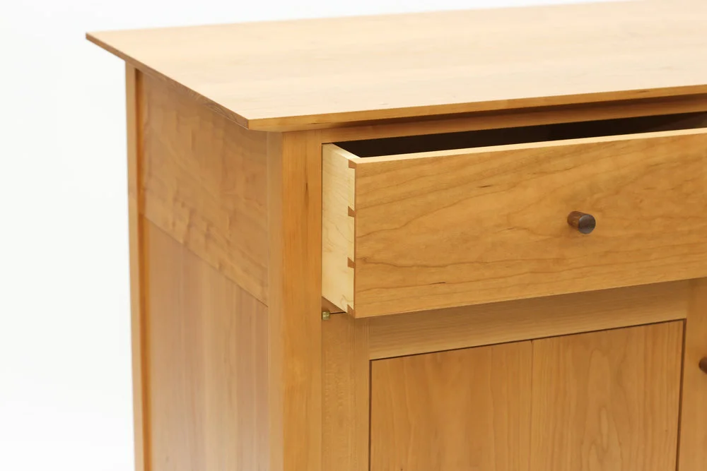 Hand cut dovetailed drawer detail