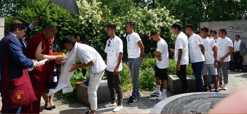 Blessing the Tibetan National Football team