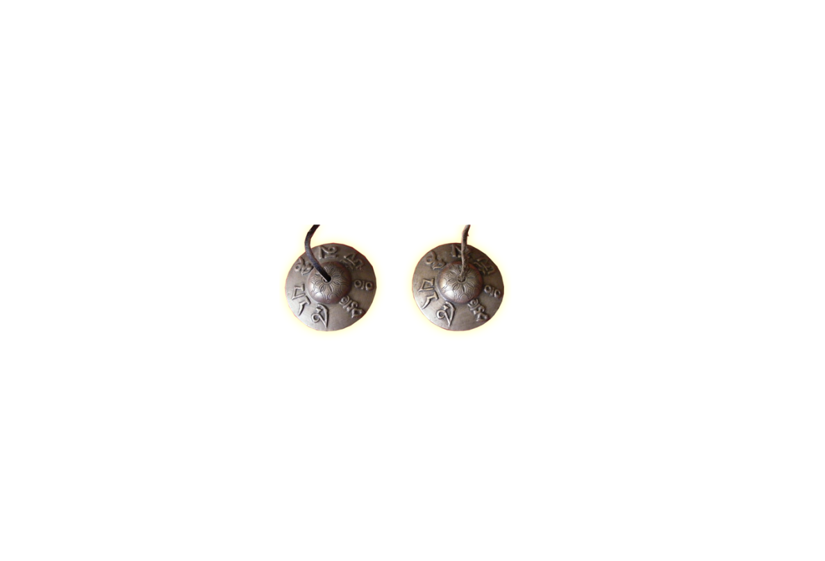 Om Mani Mantra Tingsha Cymbals Large