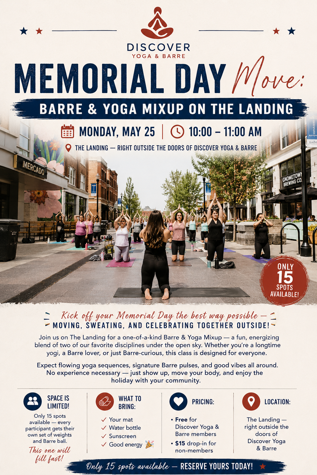 Memorial Day Move: Barre & Yoga Mixup on The Landing