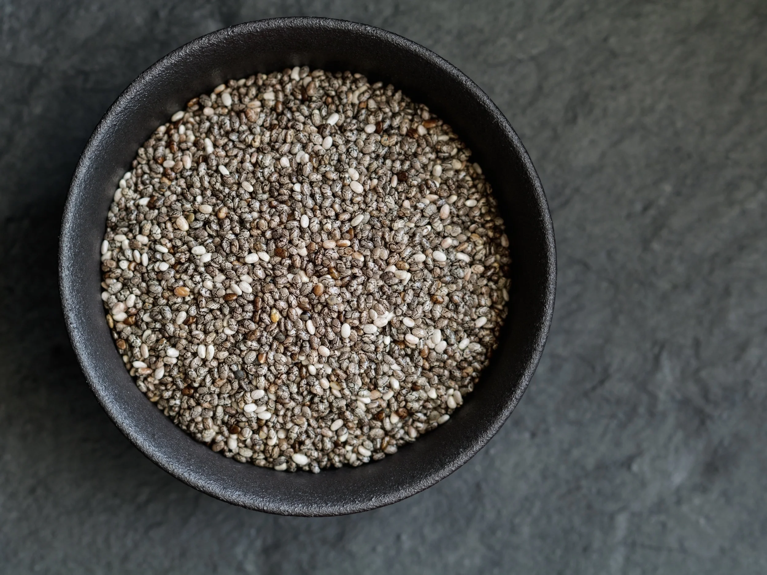 Bowl of chia seeds