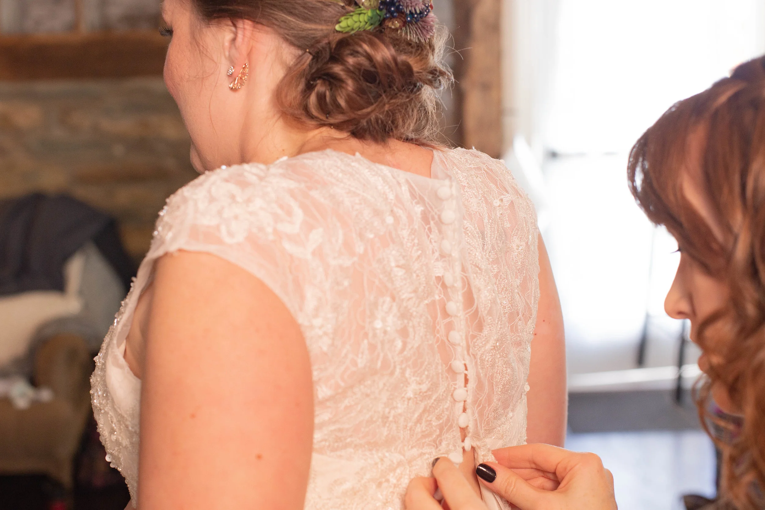 Bride getting ready