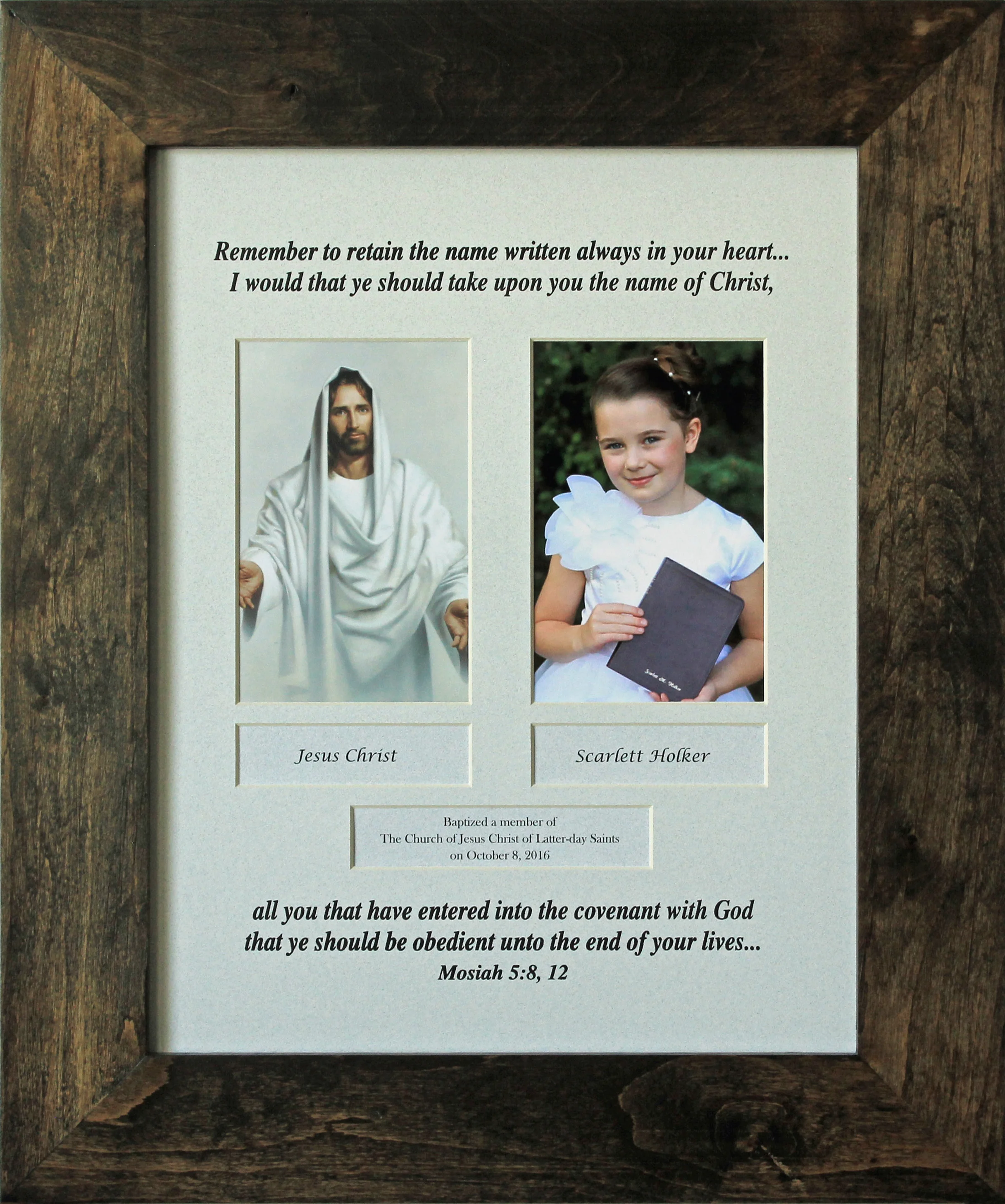 Baptism 11"x14" - Pumice Gray, in frame