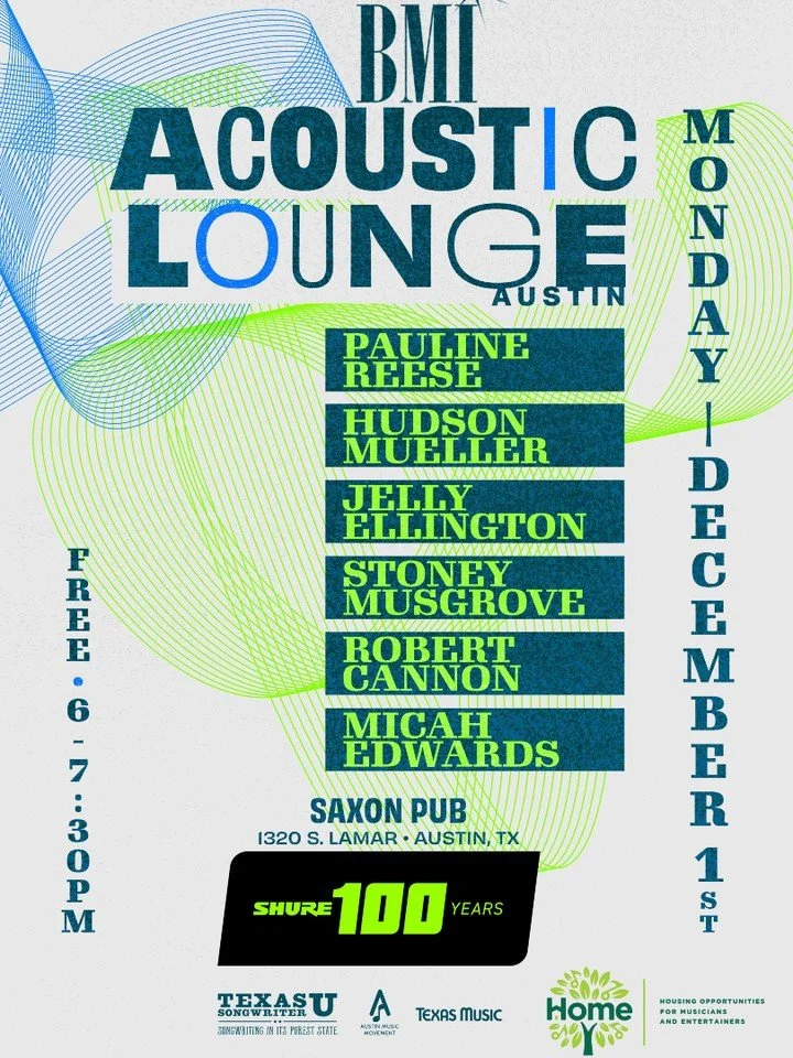 Hey Austin friends &mdash; I'm headed your way at the end of the month.  I'll be playing this @bmi showcase on December 1st at @thesaxonpub.  Also playing the day before (November 30th) at @txkeepercider from 3-6pm.  Both shows are free.  Hope y'all 