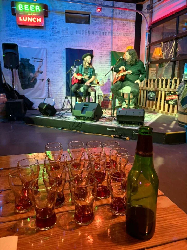 So a cool thing happened on Friday night.  @martingilmoremusic and I were on our set break at @locationsixbrewing and the subject of muscadine wine came up.  Apparently a customer had brought in a bottle and they had it stored behind the bar.  They p