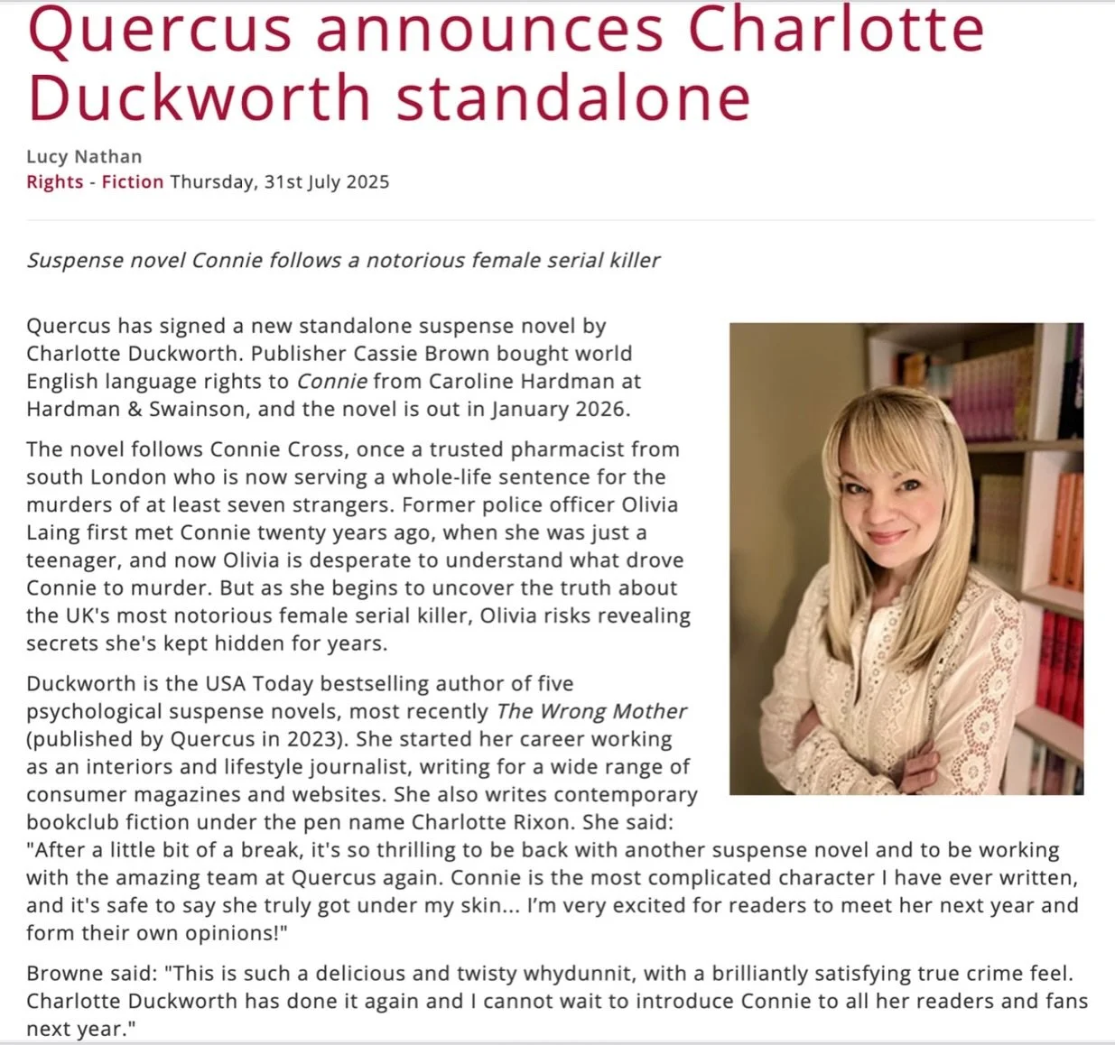 ✨Some news! 💫(That&rsquo;s not really news as I&rsquo;ve already announced this book 😂) but still, so nice to see it in @bookbrunch.news and for it to be official! Thank you @quercusbooks @hardmanswainson for everything as per always!! ❤️

This boo
