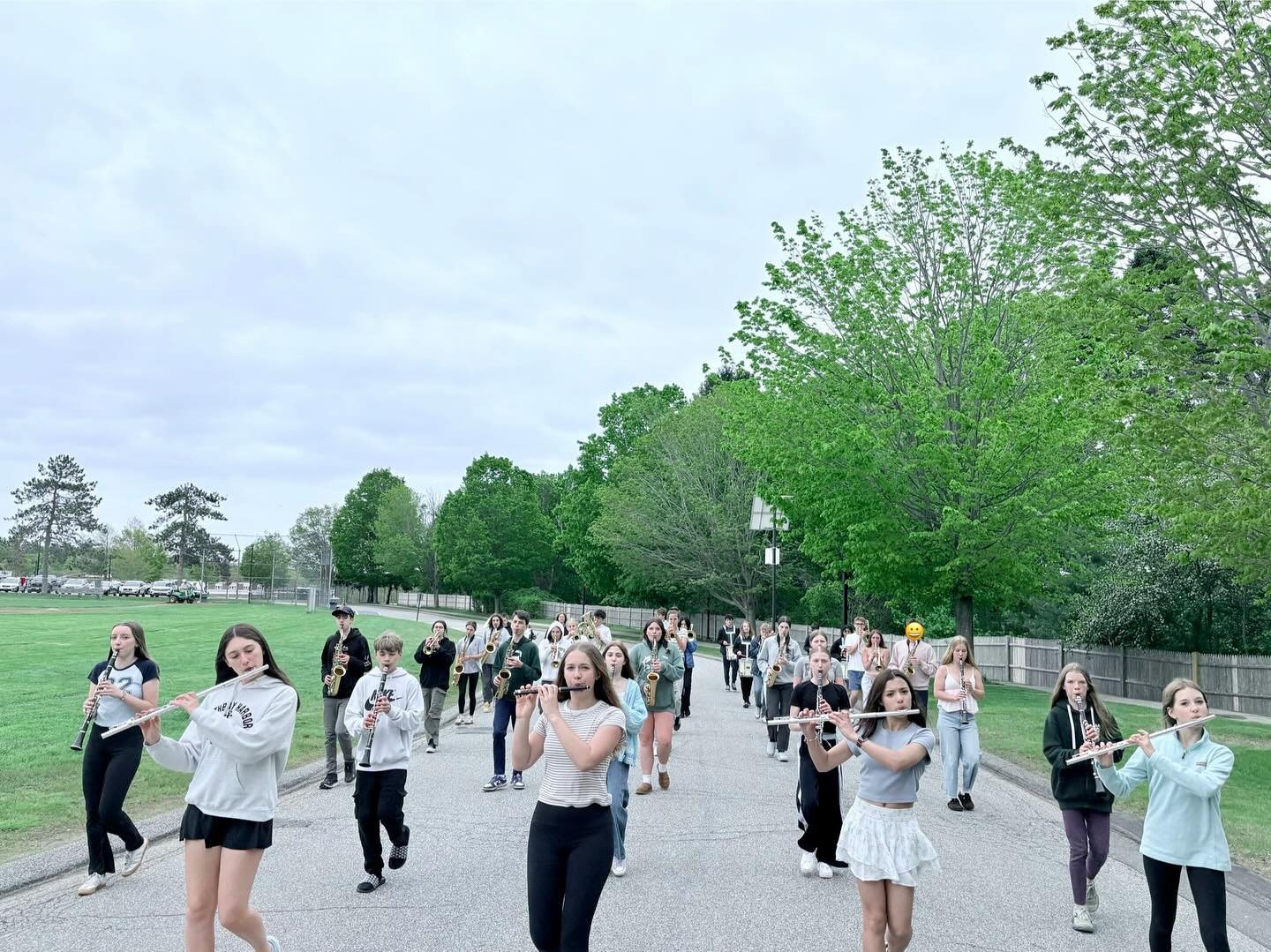 8th Grade Band getting ready for the Memorial Day Parade 🇺🇸 🎶