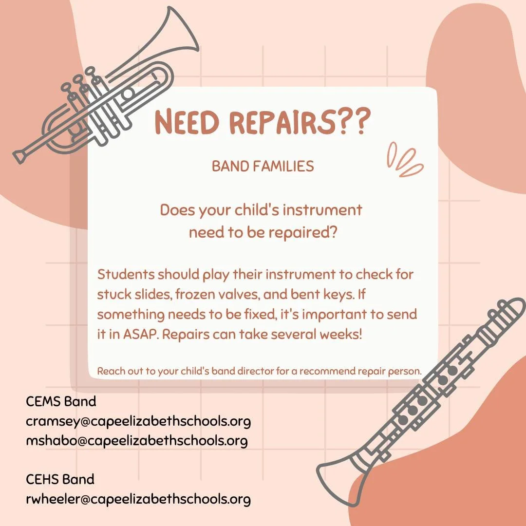 Despite what your child may try to tell you, they can't tell if their instrument needs to repaired simply by looking at it. 🤣 Get those repairs in ASAP as they can take several weeks to get completed.