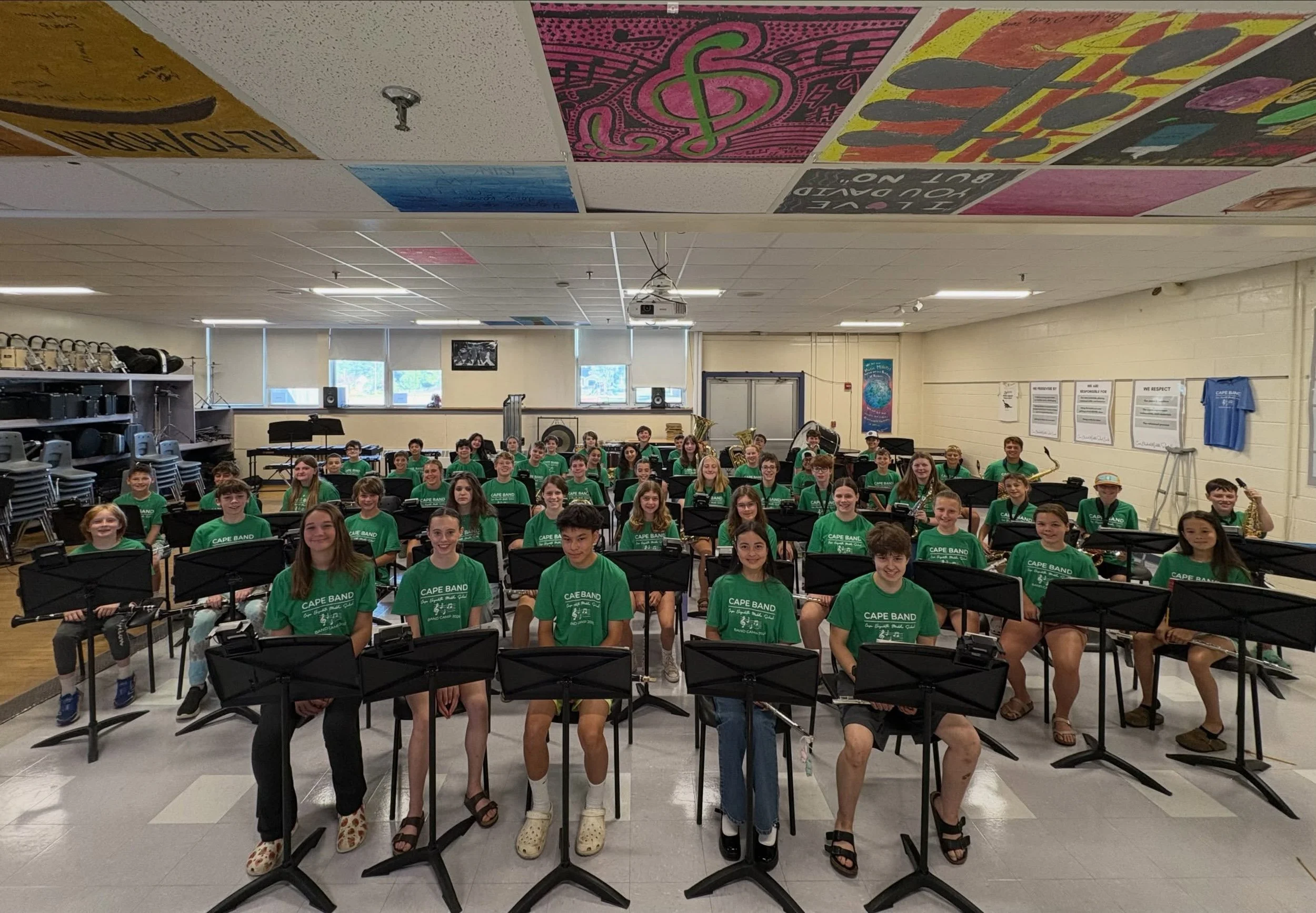 CEMS Band Camp - Last Day! 🎉🎉
 👏 Fun, popsicles, and performances 👏
Look at all the music we learned: 
🎶 6th Band - 5 Red Book selections 
🎶 6/7 Jazz- Steve&rsquo;s Slow Roasted Chicken
🎶 8/9 Jazz - Jojo Calypso &amp; Cold Duck Time 
🎶 7-9 Ba