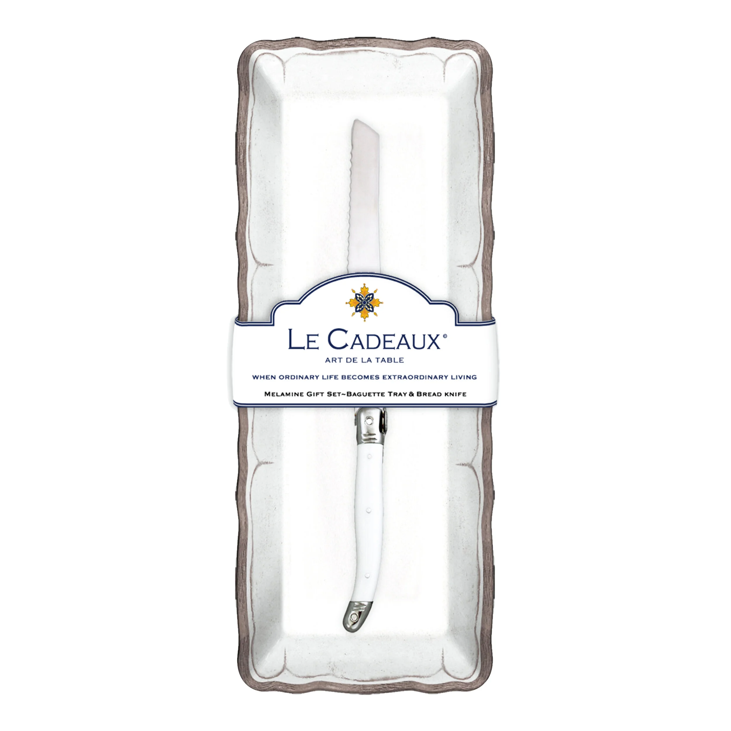 Rustica Antique White Baguette Tray Gift Set