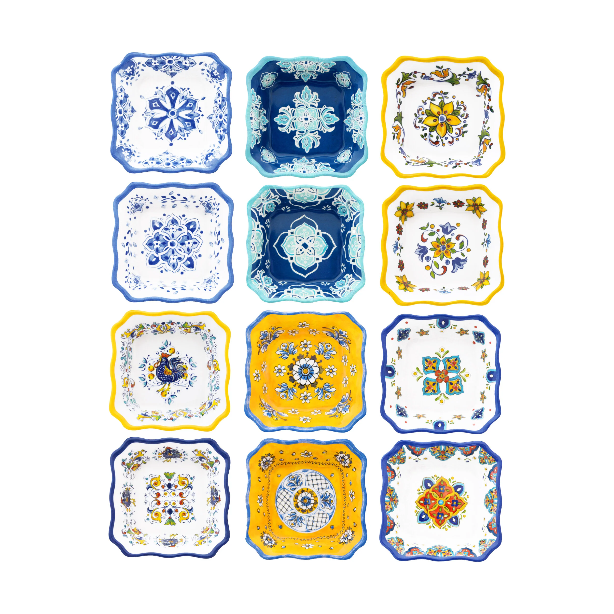 Assorted patterns - Condiment Bowl Set - 12 pcs one of each