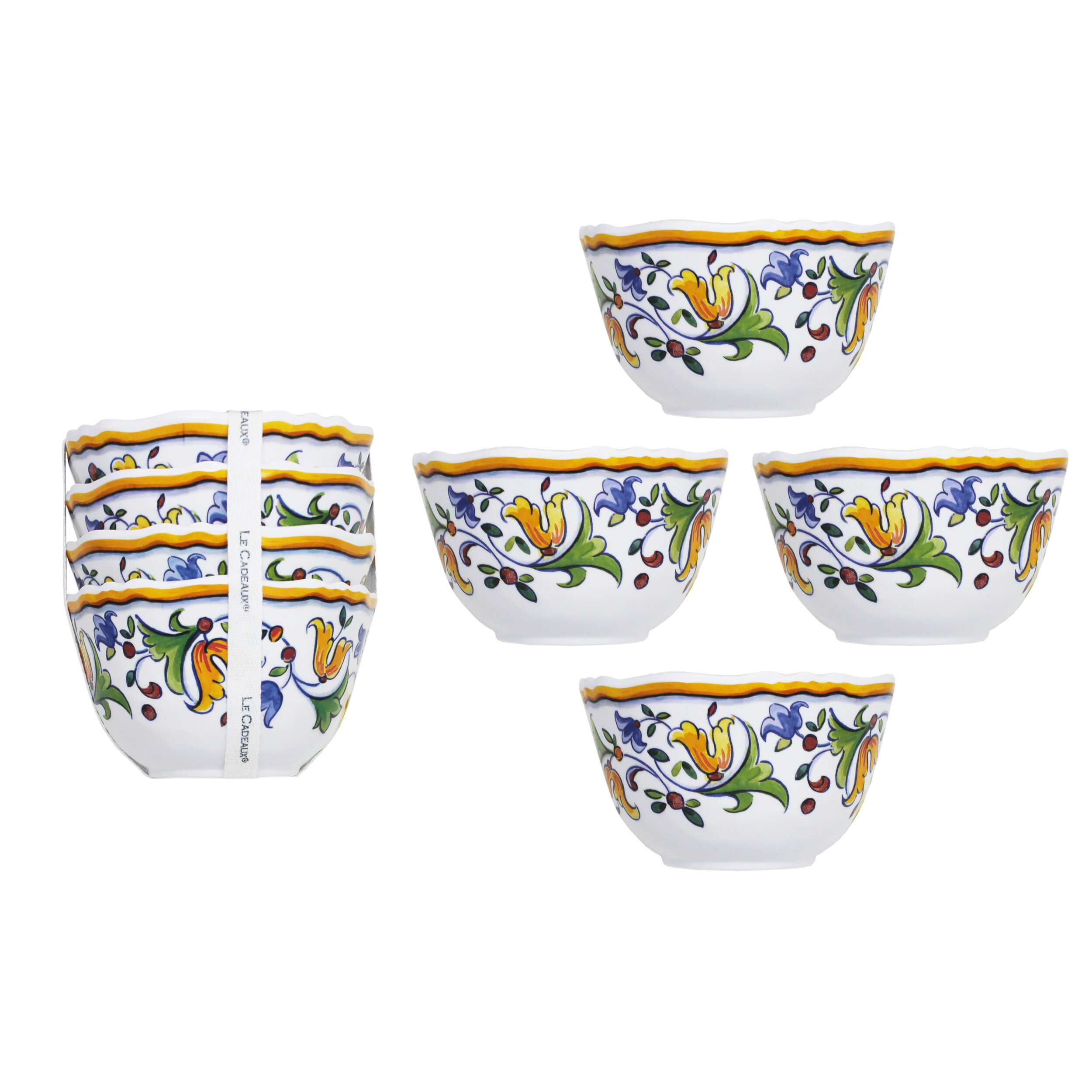 Le Cadeaux Melamine Capri Set of 4 Dessert Bowls 