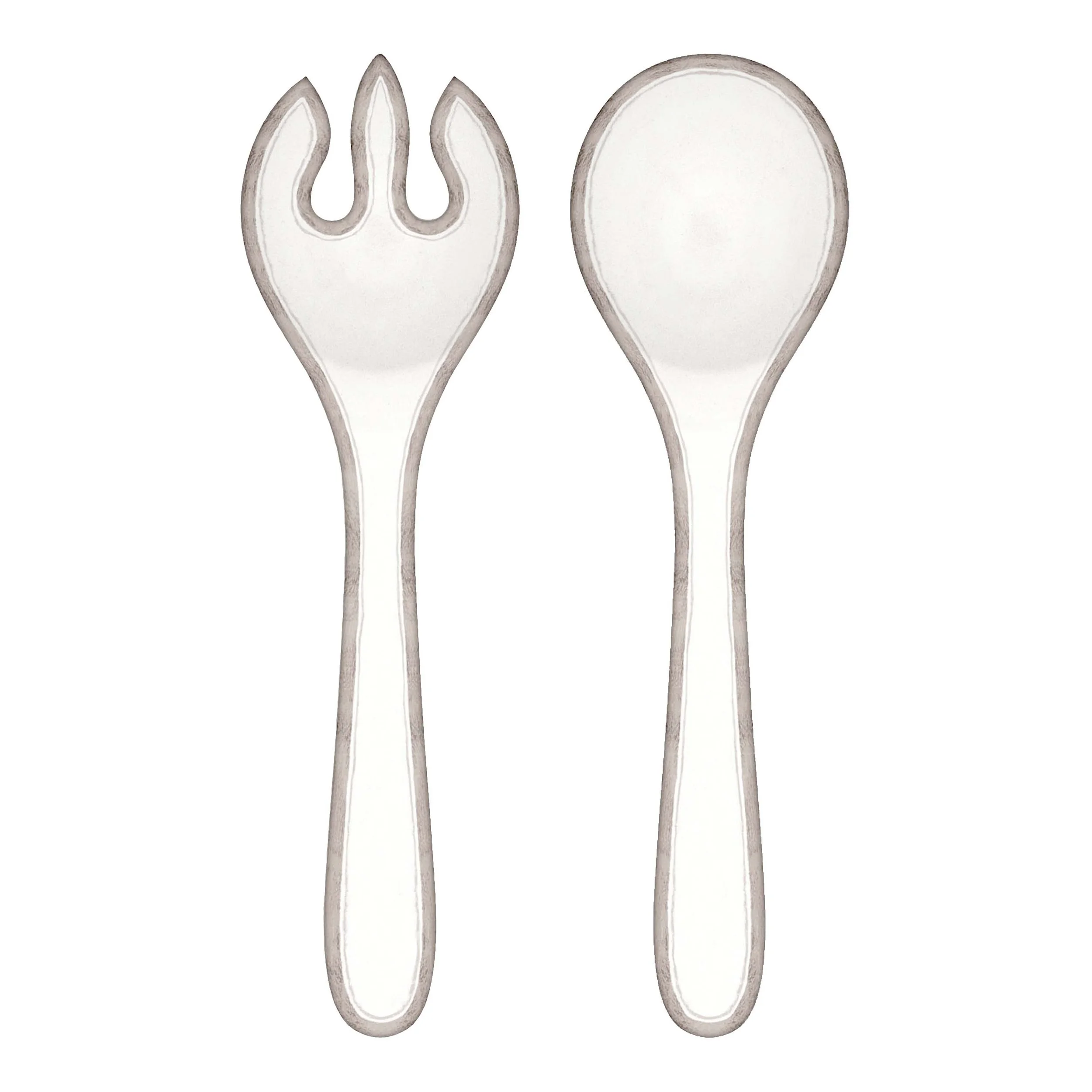 □ vintage WMF3600 salad servers bauhaus□ Rustica Antique White Salad Servers — Le Cadeaux