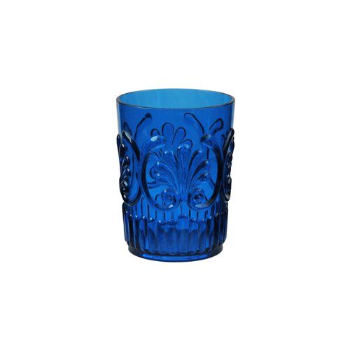 Le Cadeaux Fleur Shatter Resistant Polycarbonate Indoor Outdoor Wine Glass,  Blue, Set of 6