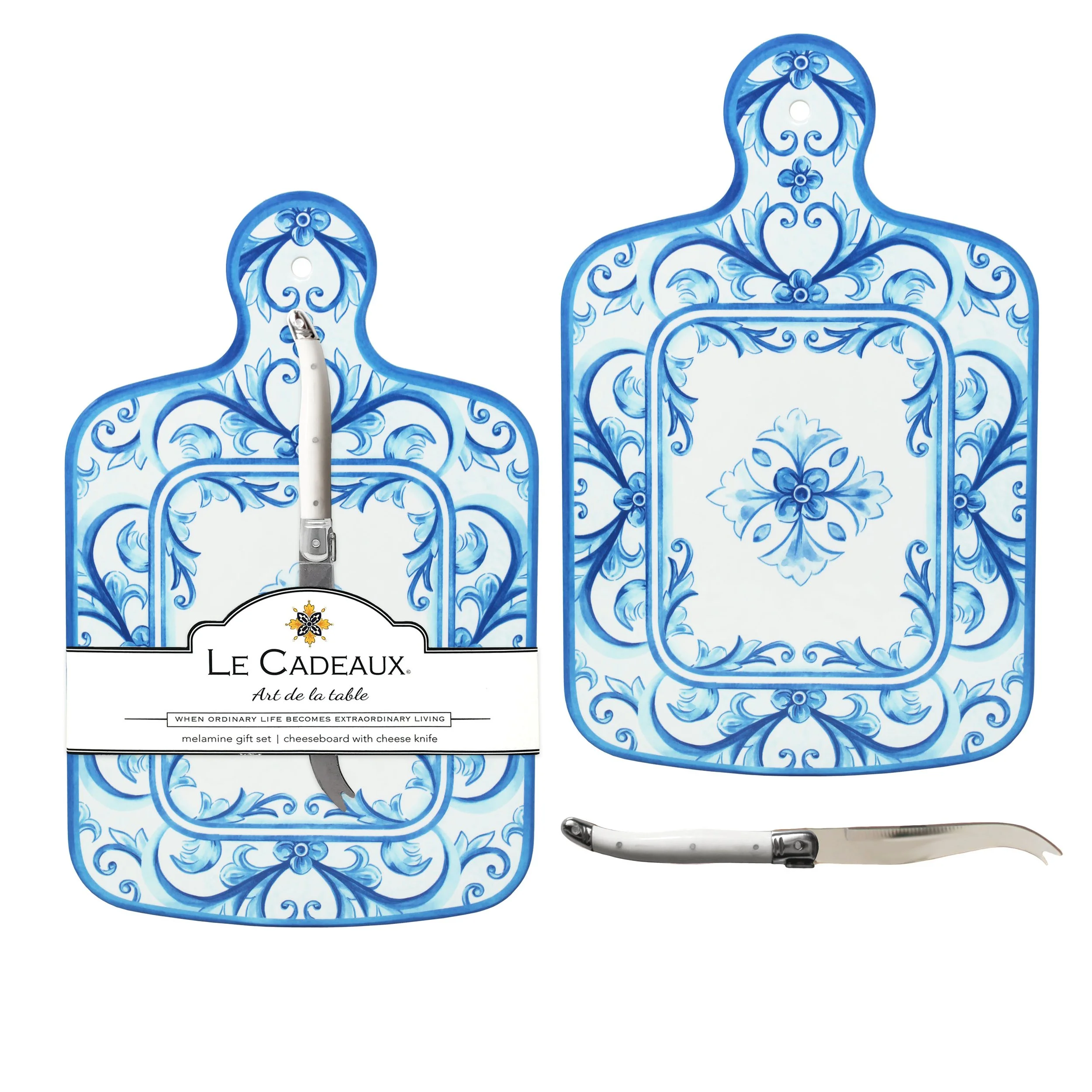 美品★Le Cadeaux メラミン製 サービングトレイ＆フードコンテナ4点 MALLORCA CHEESEBOARD GIFT SET — Le Cadeaux