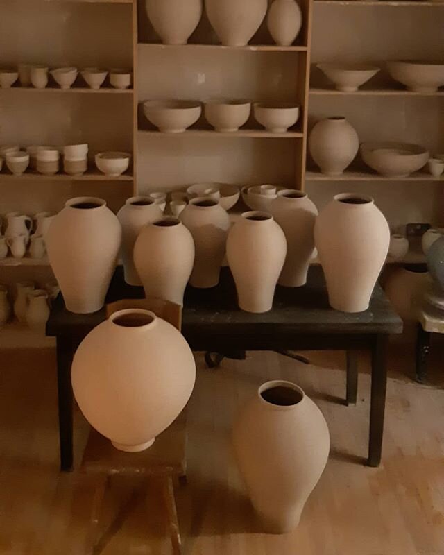 Time to Glaze and Fire!!
Making on the wheel is coming to an end. Im preparing for the most massive glaze sessions ever. So nice not to have any stressful time constraints. It will take 6 weeks. 
#firing #studioceramics #artistsstudio #houseandgarden