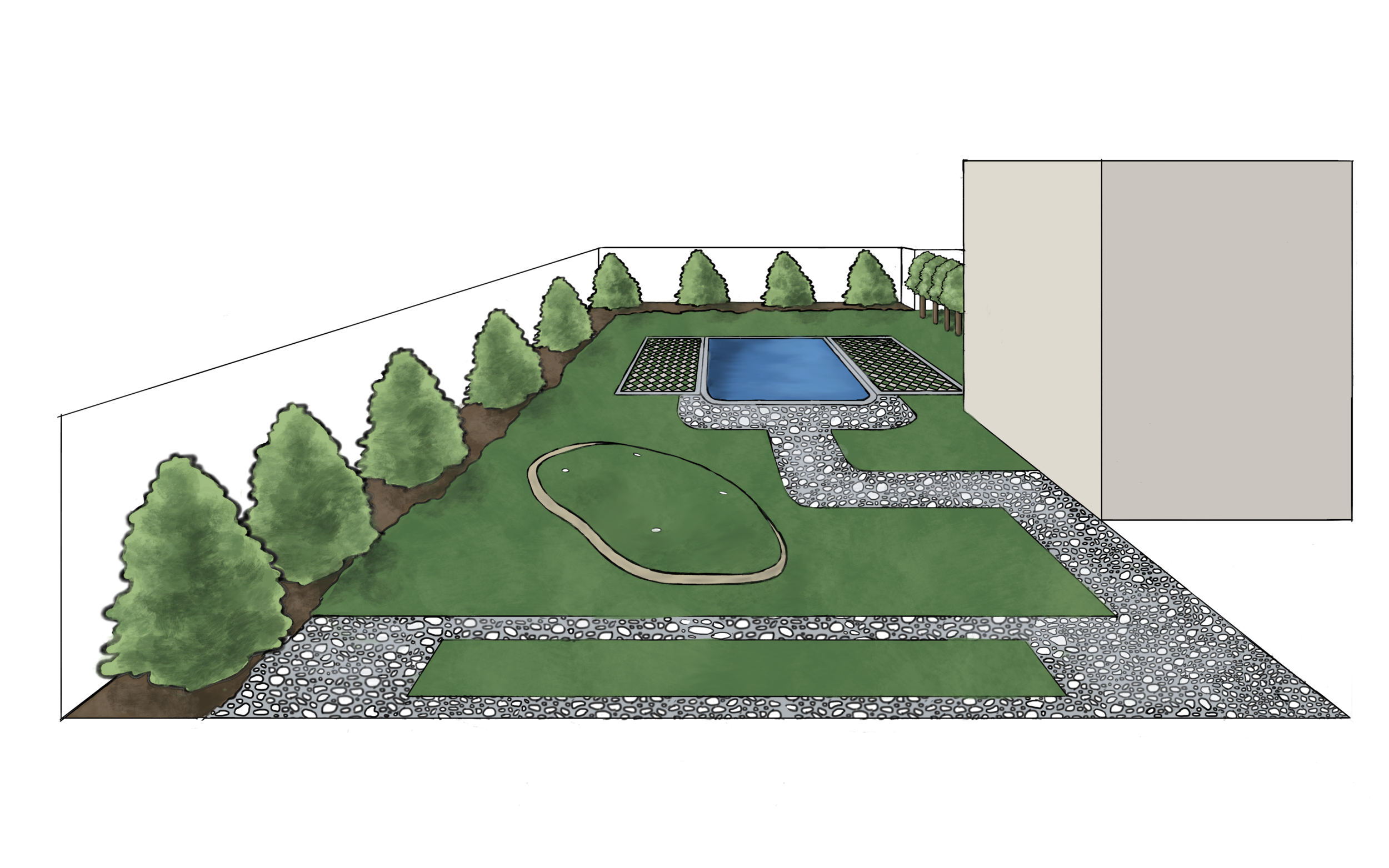 Landscape Rendering, North Facing View