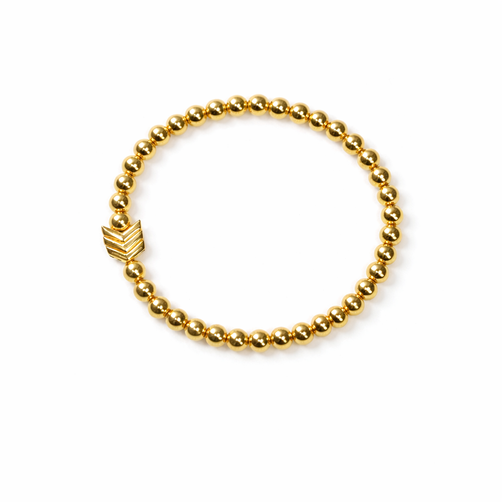 Triple Chevron (Lucky Few inspired) Golden Ball Stretch Bracelet