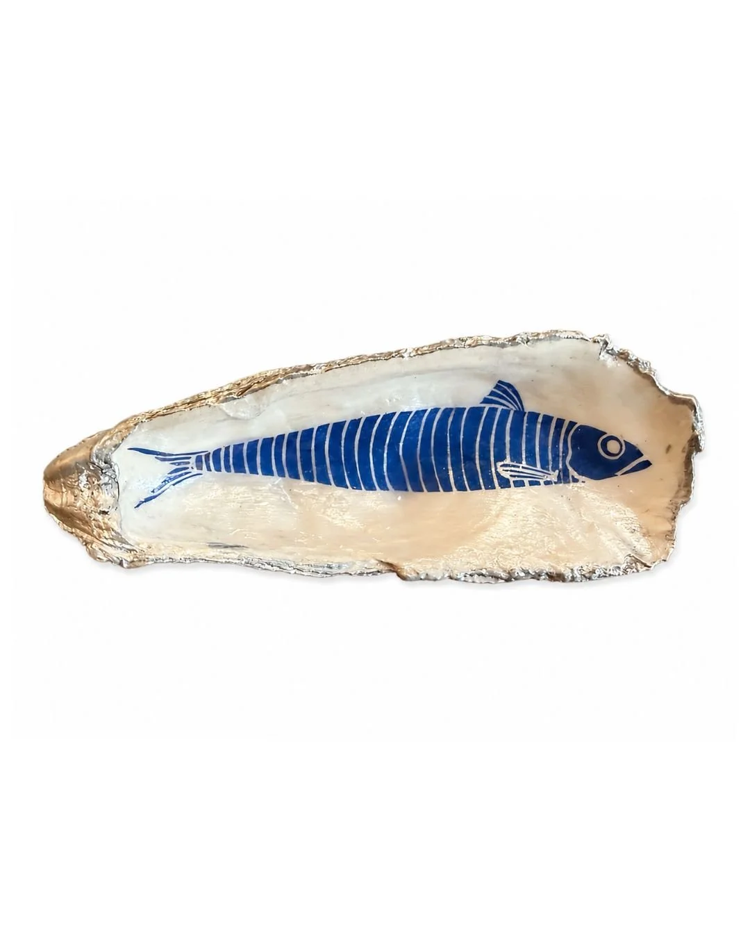 Blue Fish Oyster Shell Jewelry Tray and Trinket Dish | Coastal Inspired Made by Raquel
