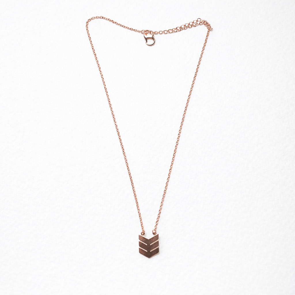 Triple Chevron Necklace - Rose Gold