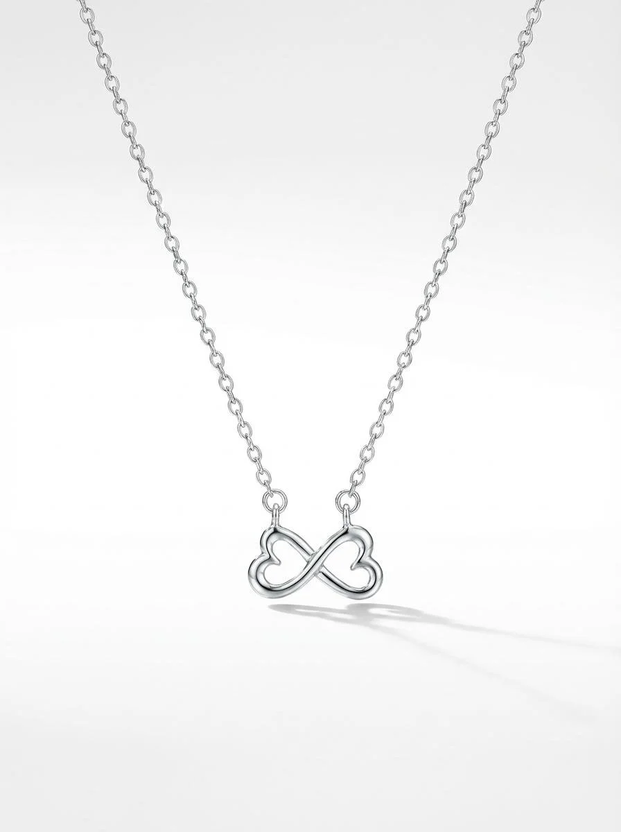 Sterling Silver Infinity Heart Necklace