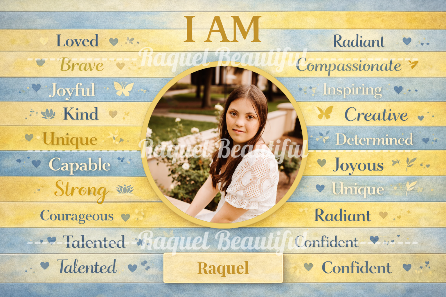Custom ‘I Am’ Portrait Template - World Down Syndrome Day Circle Template
