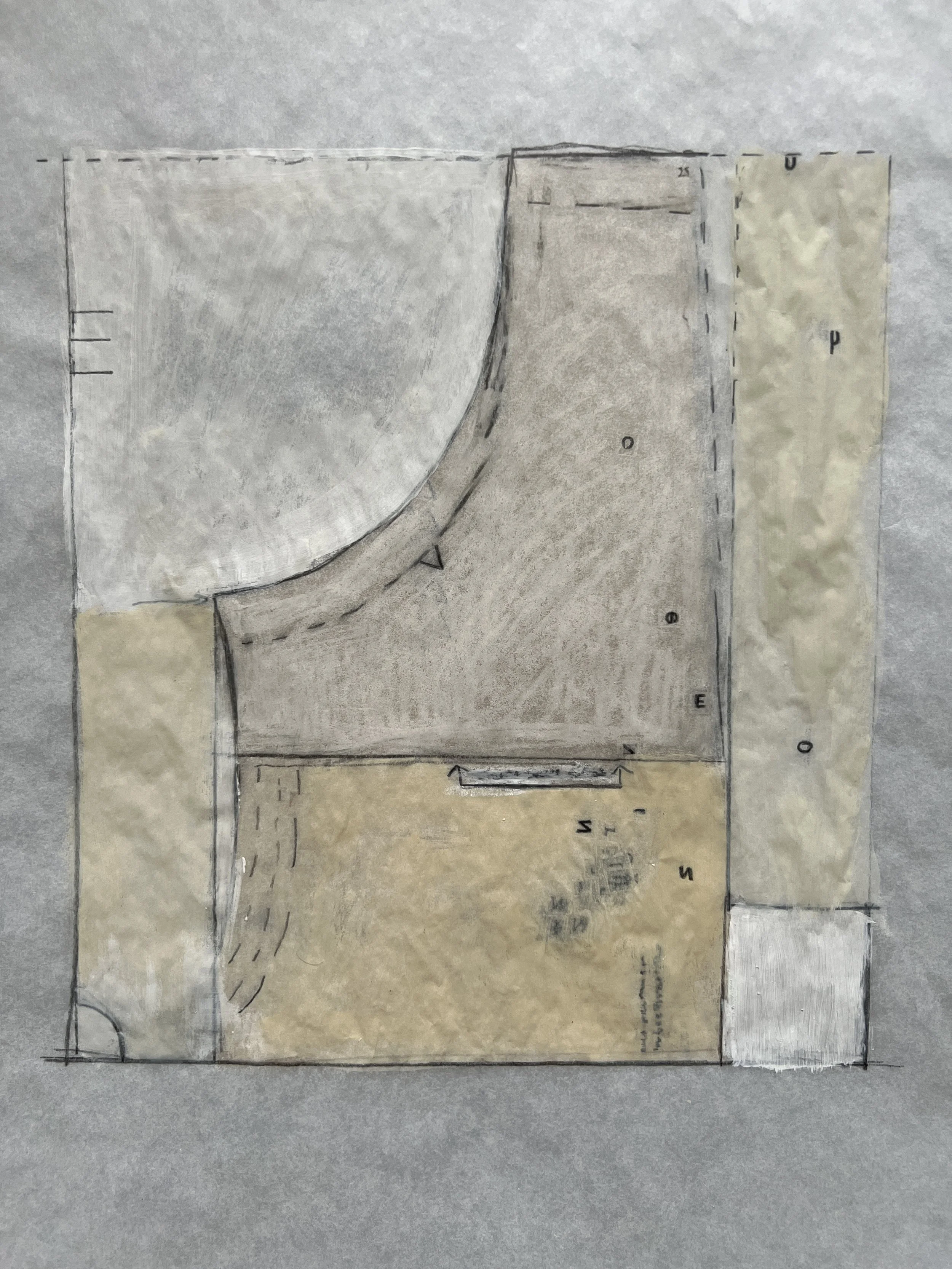   Off-limits  (Sambenito.) Mixed media on paper. 10x10”. 2021. 