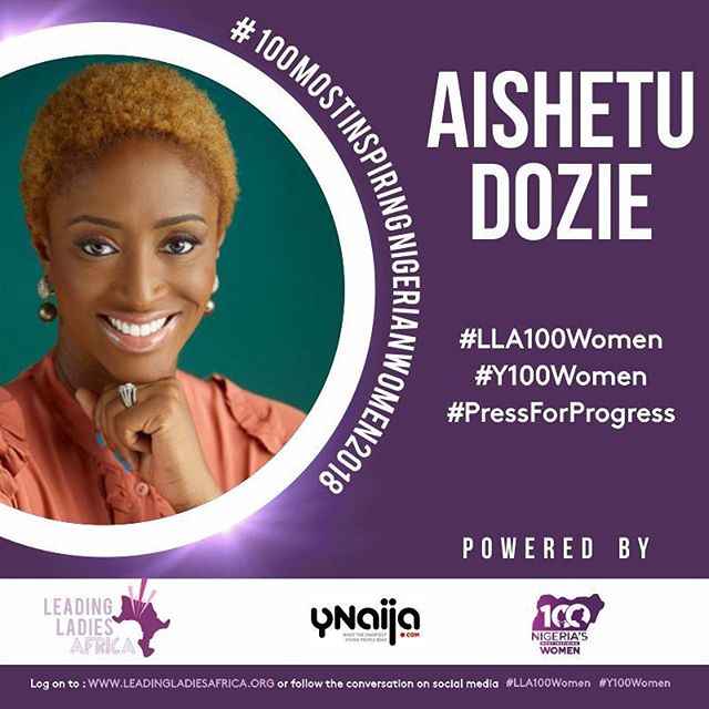 Even on sabbatical our founder is inspiring! Congrats to @aishetu and all the other fabulous women who were featured on the list. All of YOU are inspiring in YOUR unique way! #LLA100Women #Y100Women #PressForProgress