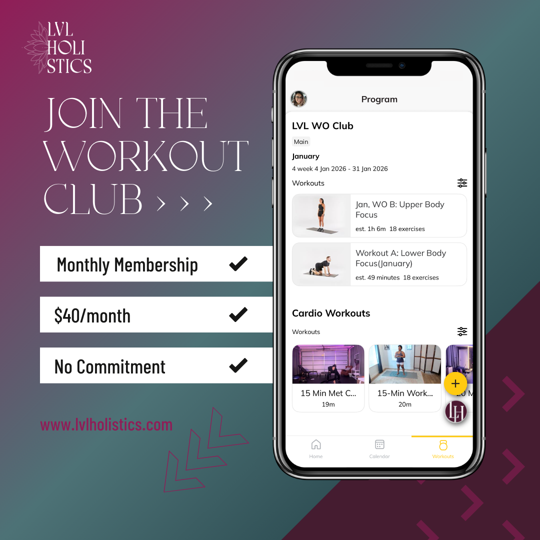 an iPhone showing an app with online fitness programs for women