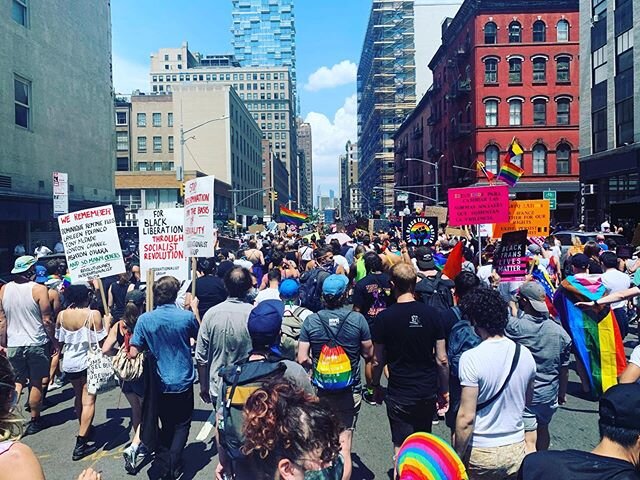 Black Lives Matter.  Stonewall was a riot. Today was beautiful. I love this city and I love the queer community and may we keep screaming at the top of our lungs until every voice is heard. #pride