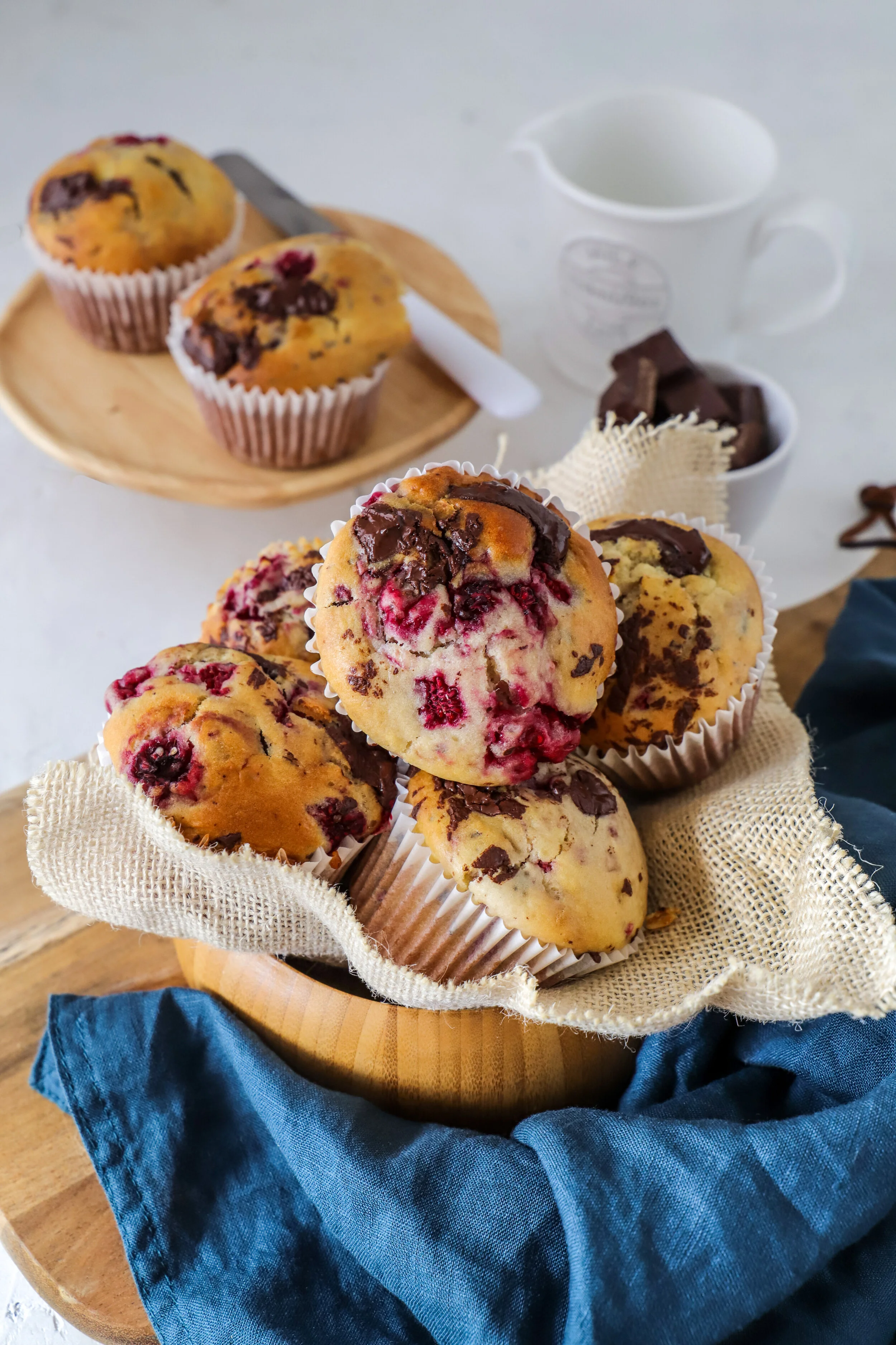 Dark Choc Chunk &amp; Raspberry Muffins