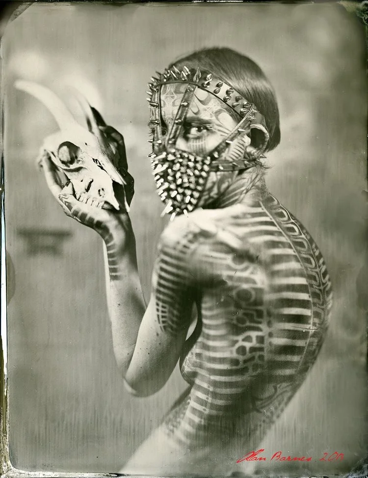 Silver tin type photograph
