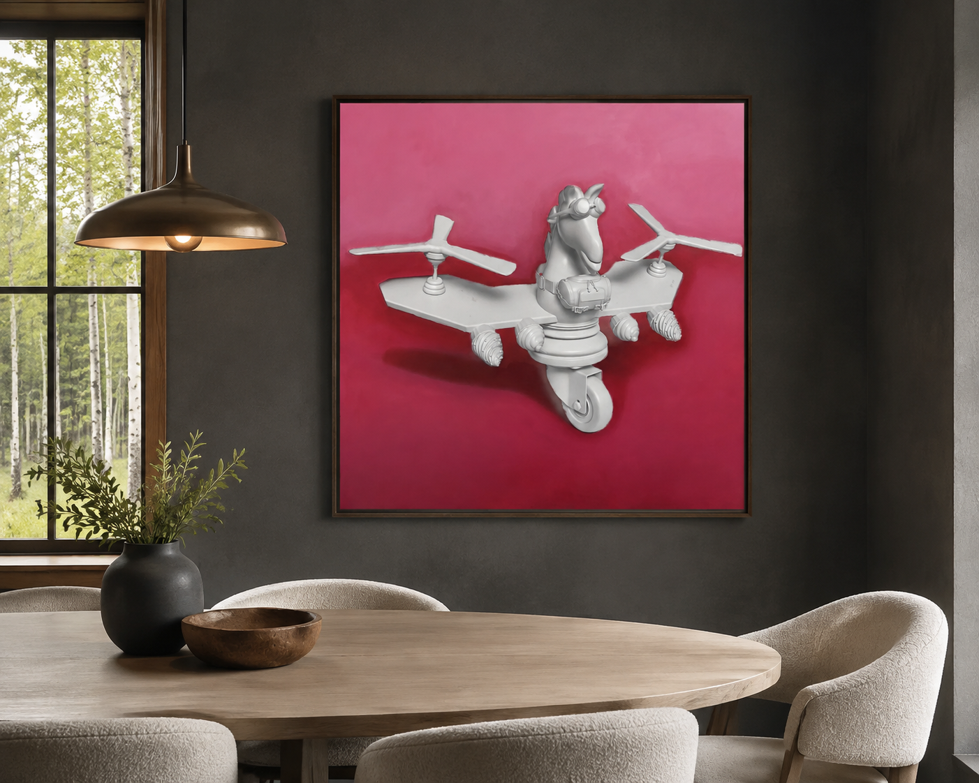 Noble Knight, artwork by Alexander Reagan displayed in a contemporary interior
