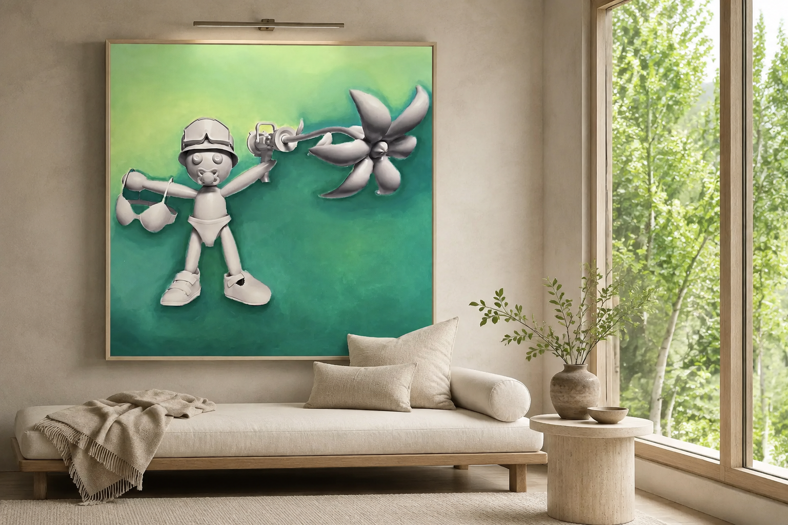 Cry Baby, artwork by Alexander Reagan displayed in a contemporary interior