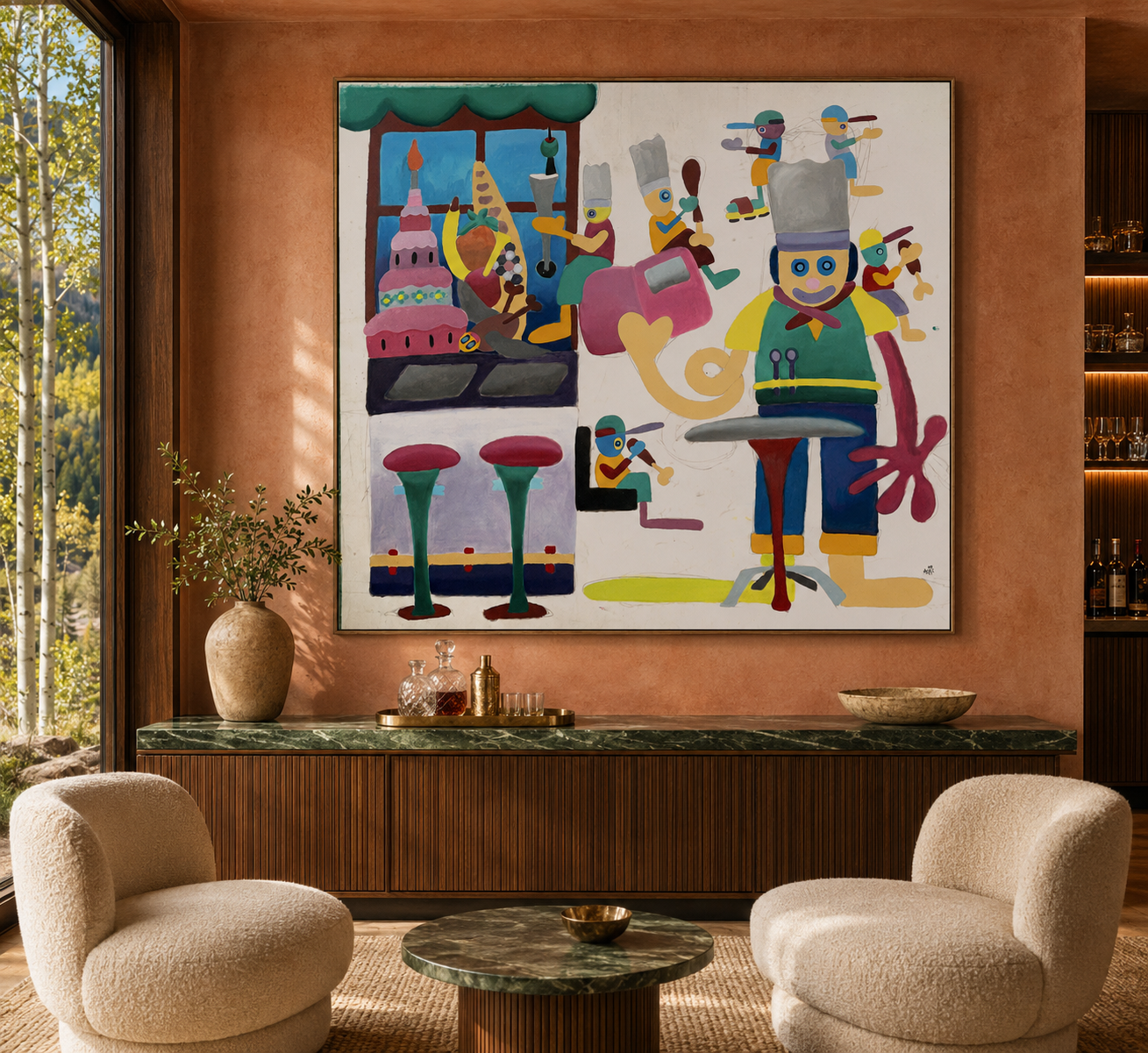 Chef, artwork by Alexander Reagan displayed in a contemporary interior