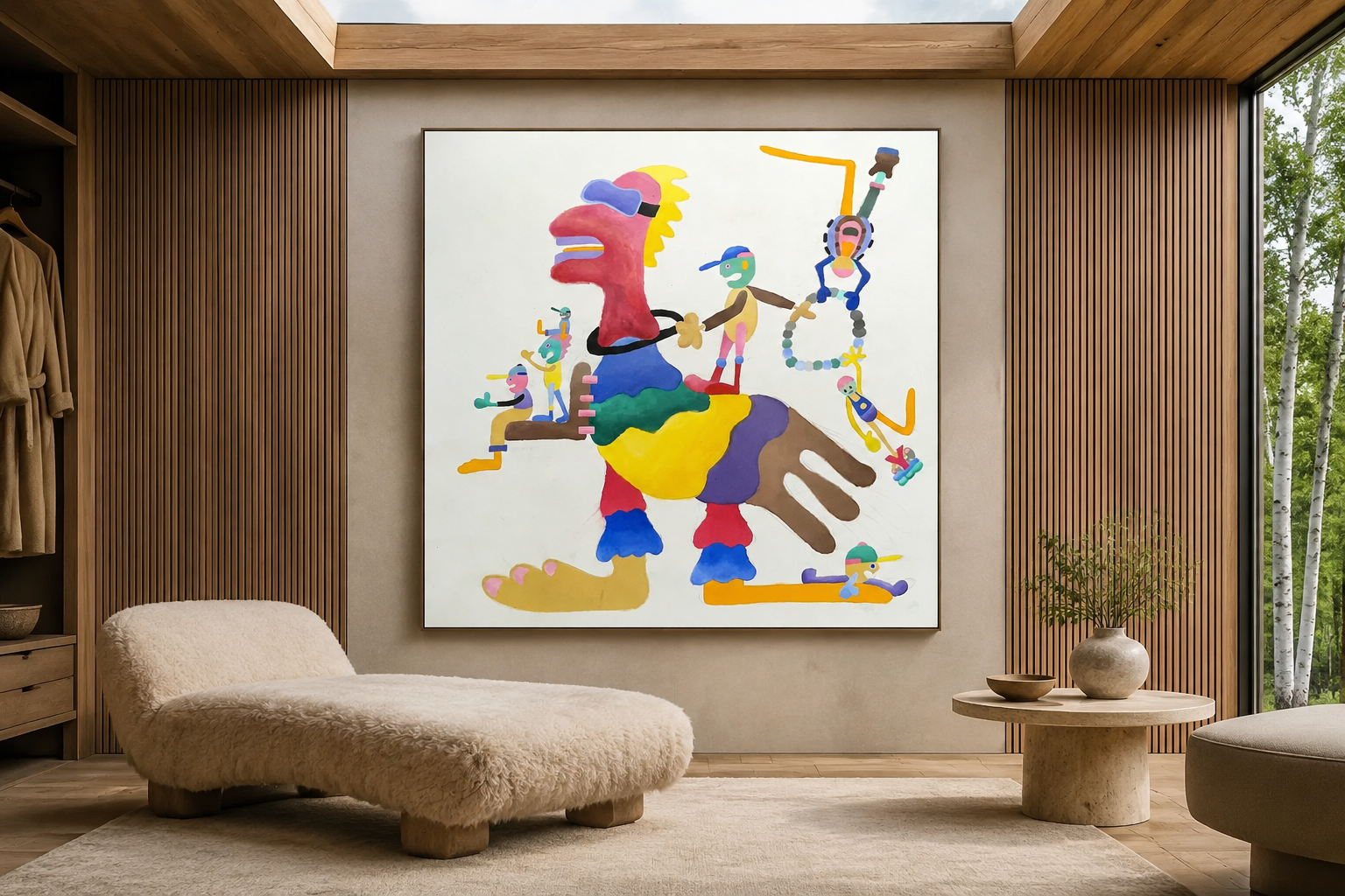 Camel Rider, artwork by Alexander Reagan displayed in a contemporary interior