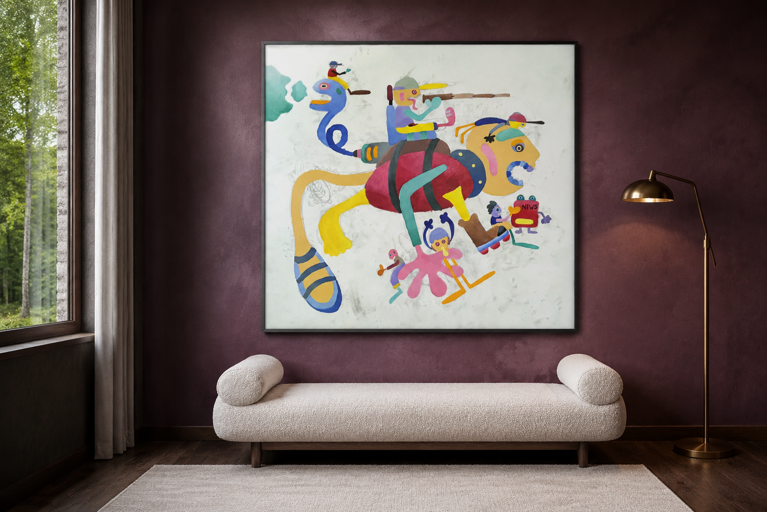 Look Out, artwork by Alexander Reagan displayed in a contemporary interior